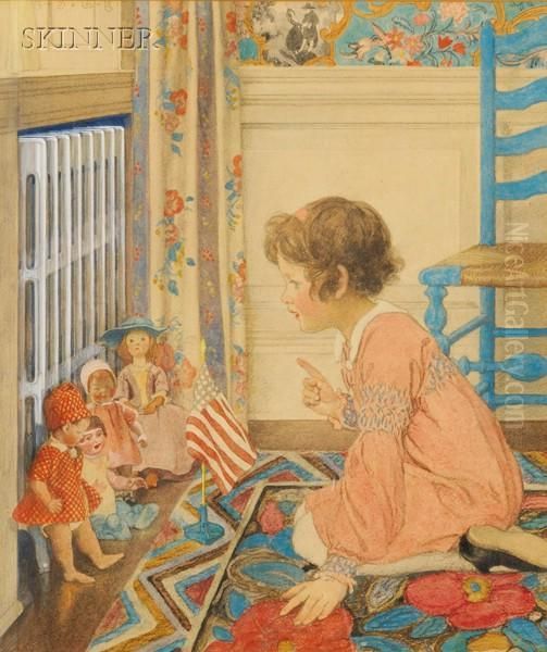 School For Dollies Oil Painting by Elizabeth Shippen Green