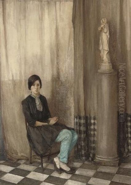 The Model Oil Painting by Madeline Green