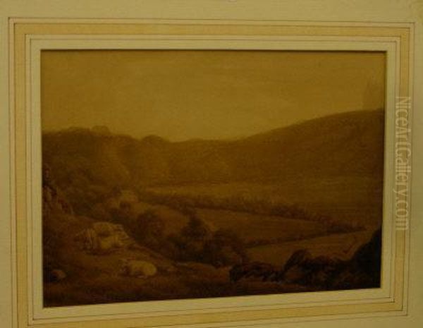 Head Of Derwent Water From Barrow Common Oil Painting by William Green