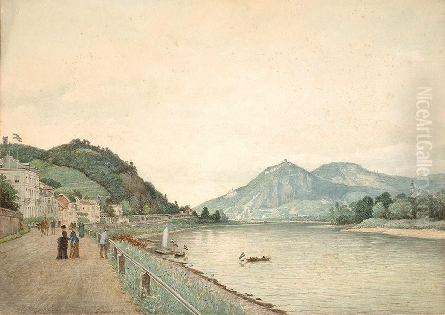 Rolandseck Oil Painting by Johan Conrad Greive