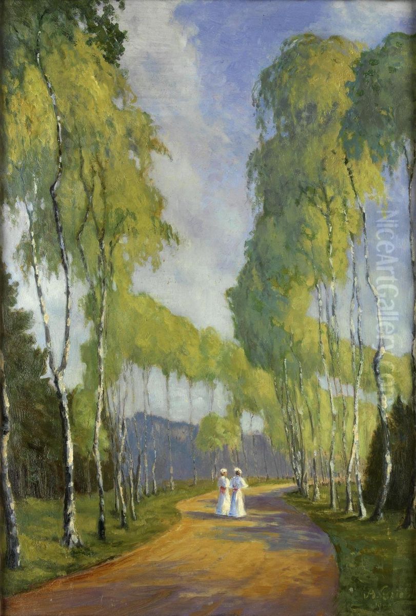 Mittagsspaziergang Oil Painting by Arthur Griel