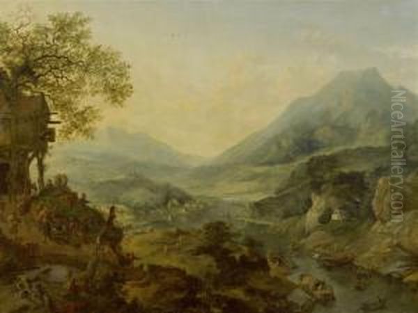 The Landscape Of The Mosel Oil Painting by Jan Griffier I