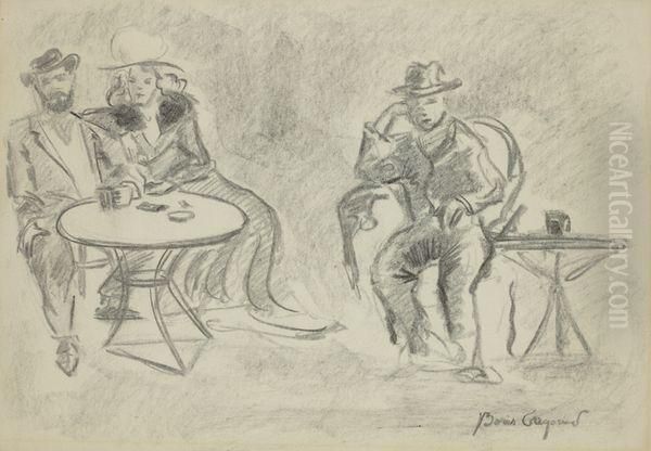 En Terrasse Oil Painting by Boris Dmitrievich Grigoriev