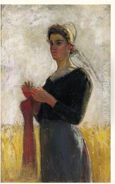 Jeune Paysanne Oil Painting by Pierre Grivolas