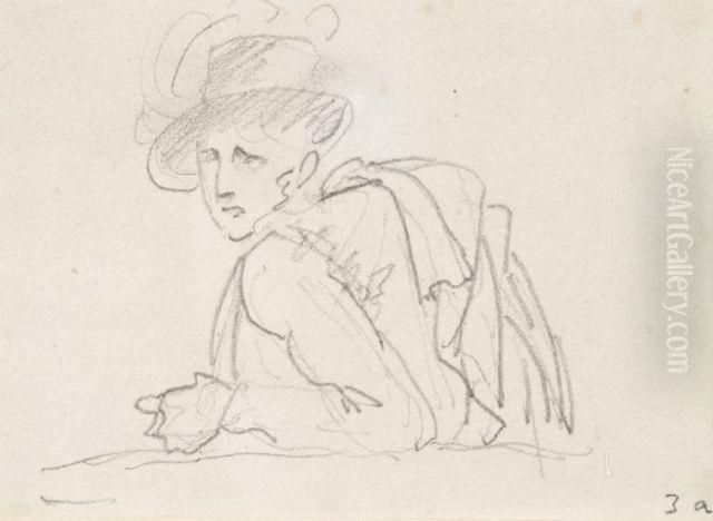 Etude De Portrait D'homme En Buste Oil Painting by Antoine-Jean Gros