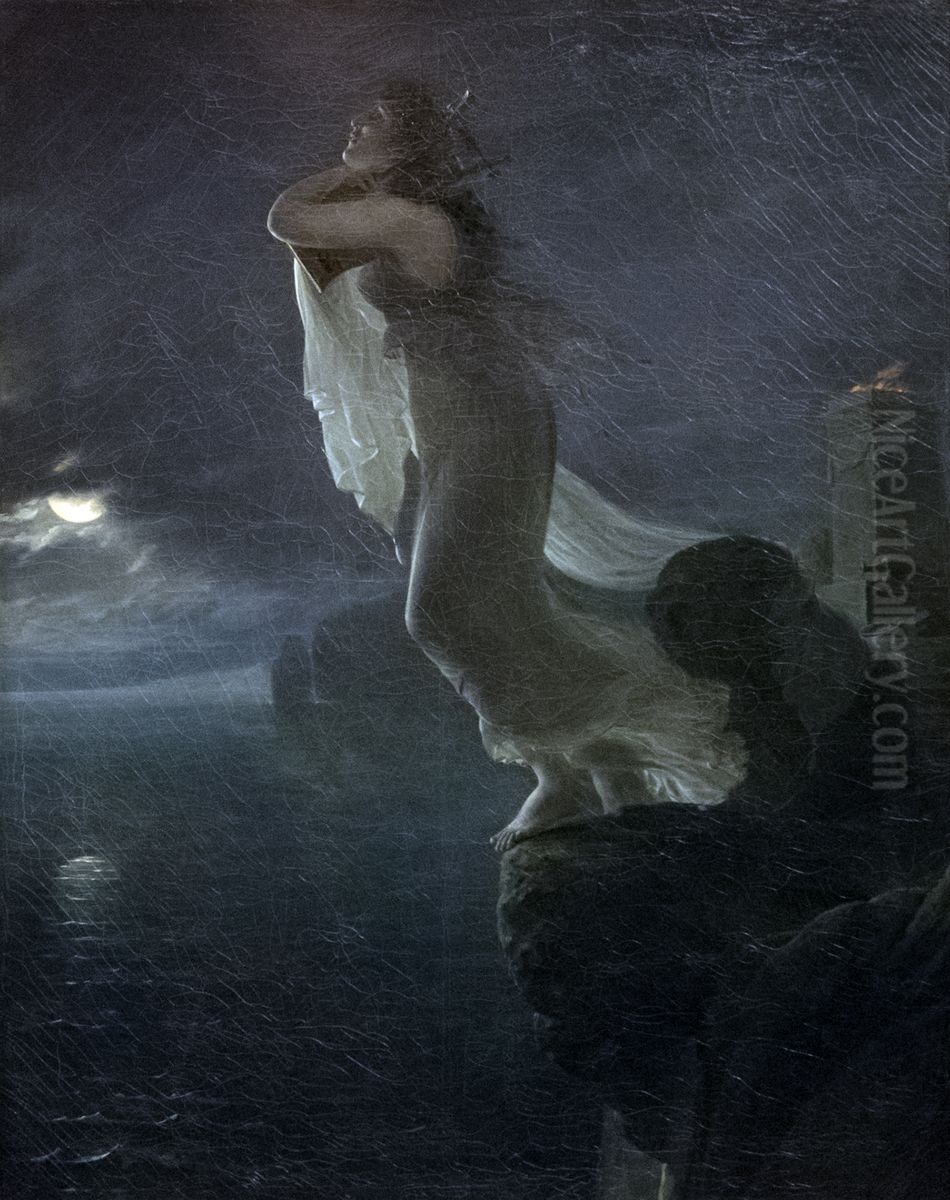 Sapho A Leucate Oil Painting by Antoine-Jean Gros