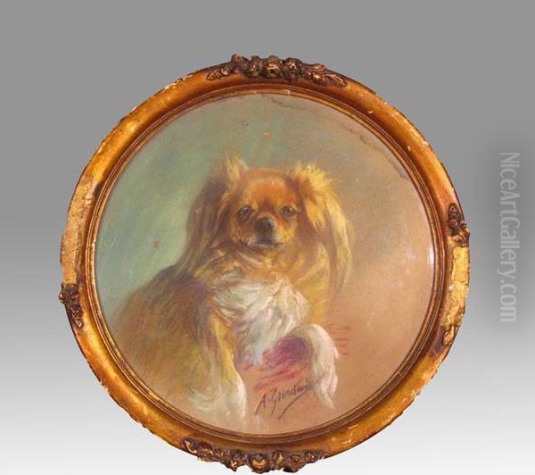Portrait De Chien Oil Painting by Louis Aime Grosclaude