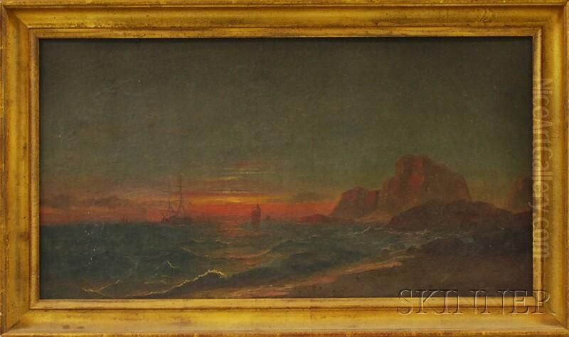 Sunset On The Coast Of Maine Oil Painting by Daniel Charles Grose