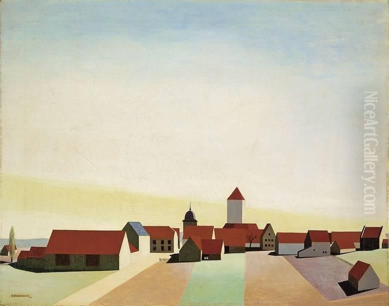 Dorflandschaft (erlach Bei Wurzburg) Oil Painting by Carl Grossberg