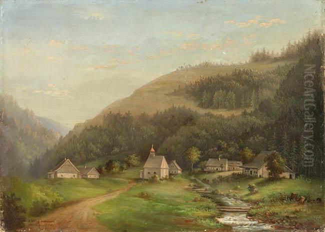 Pejzaz Alpejski Oil Painting by Otto Gruson