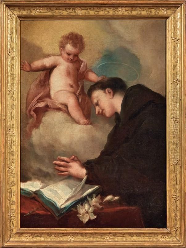 Apparizione Di Gesu Bambino A Sant'antonio Oil Painting by Giovanni Antonio Guardi