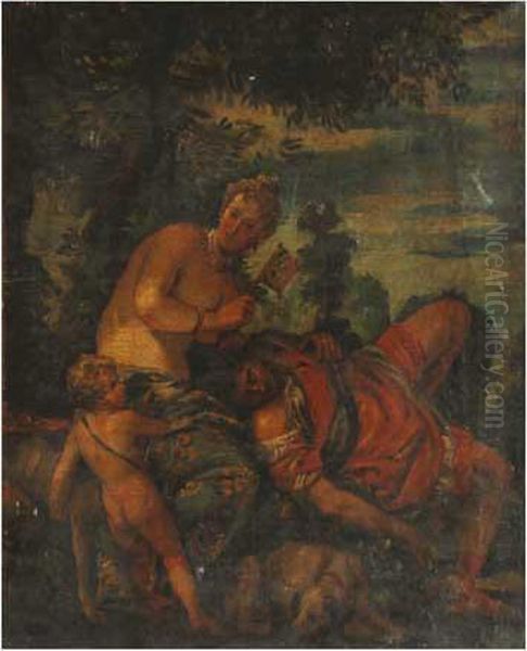 Venus Y Adonis Oil Painting by Josep Jordi Guardiola Bonet