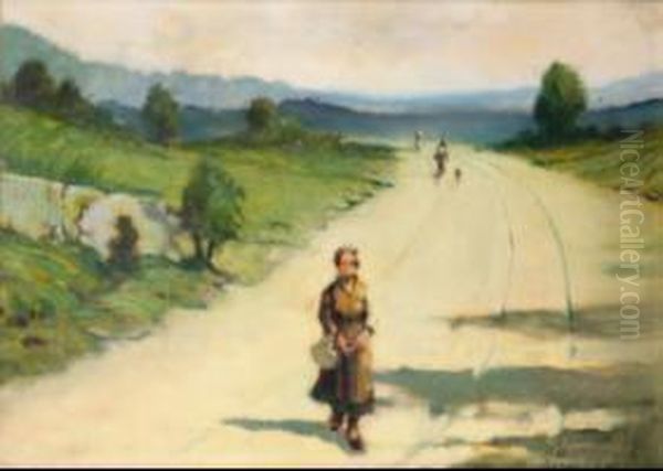 Contadina Oil Painting by Giovanni Guarlotti