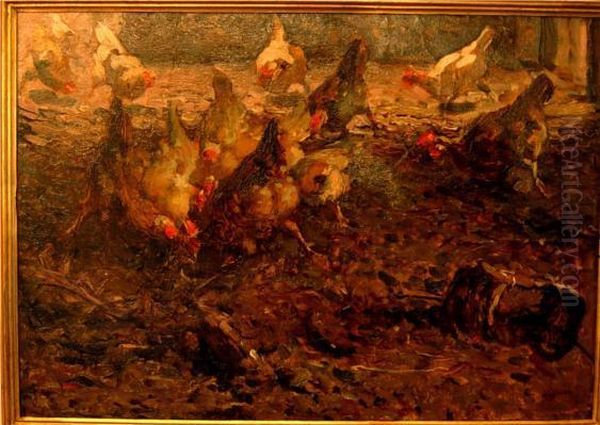 Nel Pollaio Oil Painting by Giovanni Guarlotti