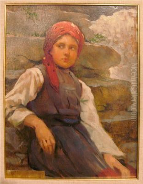 Contadinella Oil Painting by Giovanni Guarlotti