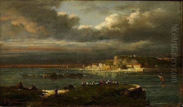 Entree Du Port Oil Painting by Gaston Guedy