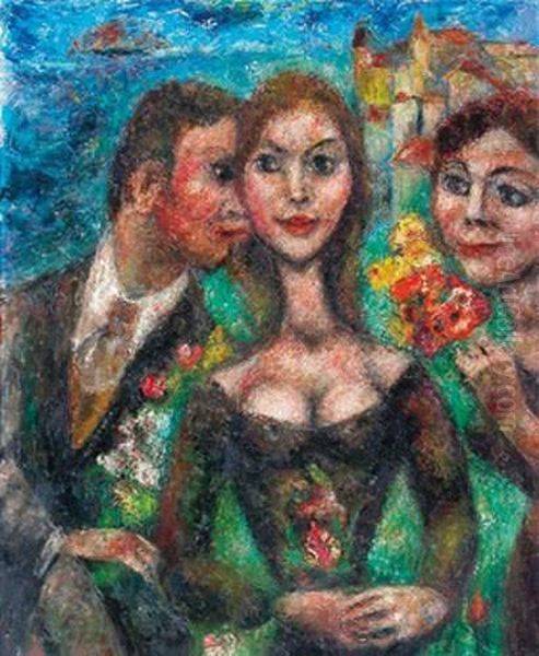 < La Jalousie >. Oil Painting by Gaston Guedy