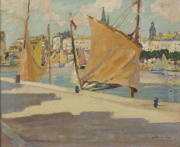 Coin De Port A Maree Basse, La Rochelle Oil Painting by Roger Guillaume