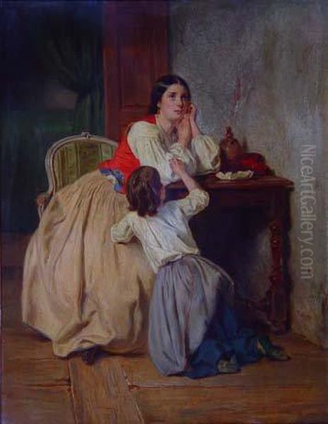 La Lettre De L'absent Oil Painting by Alexandre Marie Guillemin