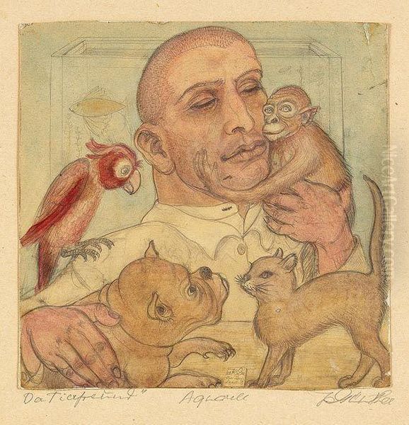 Der Tierfreund Oil Painting by Kurt Gunther