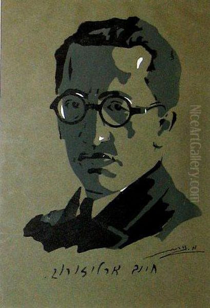 Portrait Of Haim Arlozorov Oil Painting by Meir Gur-Arie