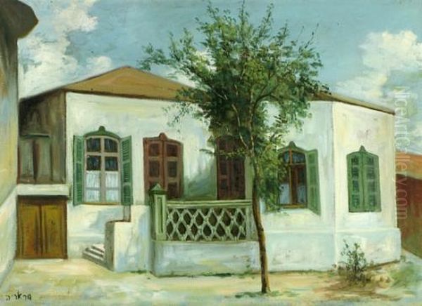 Rabikov House, Neve Tzedek Oil Painting by Meir Gur-Arie