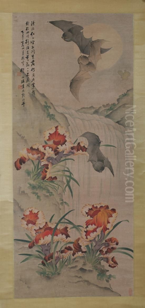 Bats Oil Painting by Miu Guying