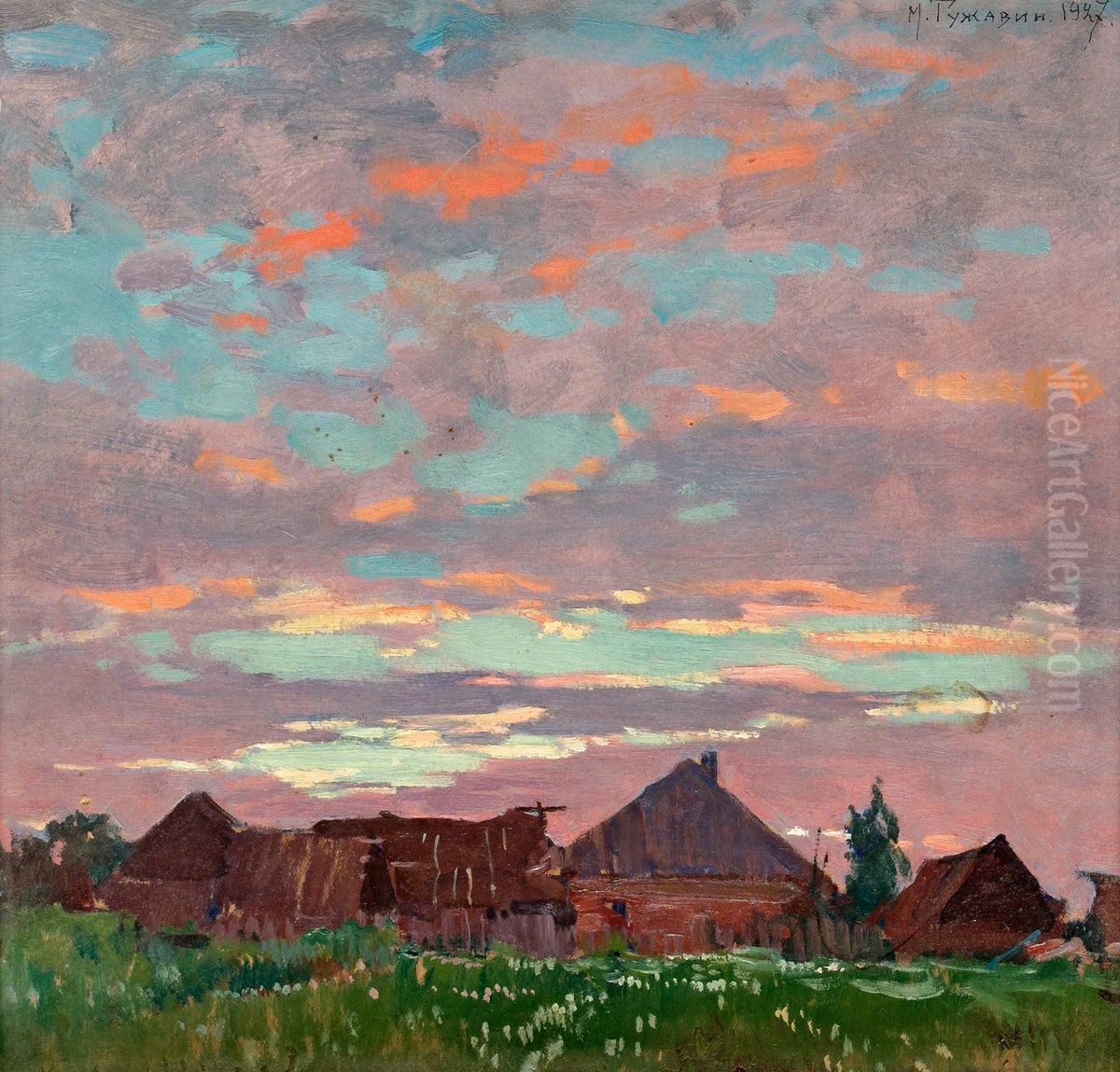 Mikhail Guzhavin Oil Painting by Mikhail Markelovich Guzhavin