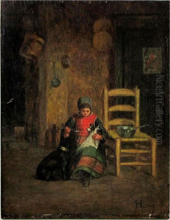 The Pets Oil Painting by Jean-Paul Haag