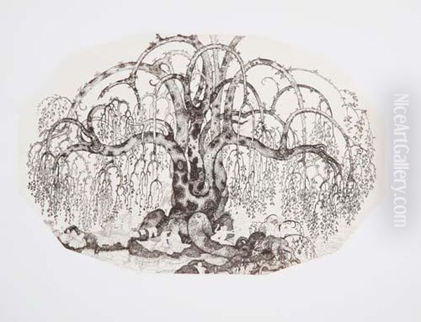 Zwei Radierungen Oil Painting by Wenzel Hablik