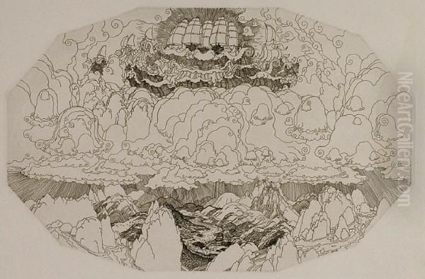 Eine Frische Brise - Helgoland Oil Painting by Wenzel Hablik