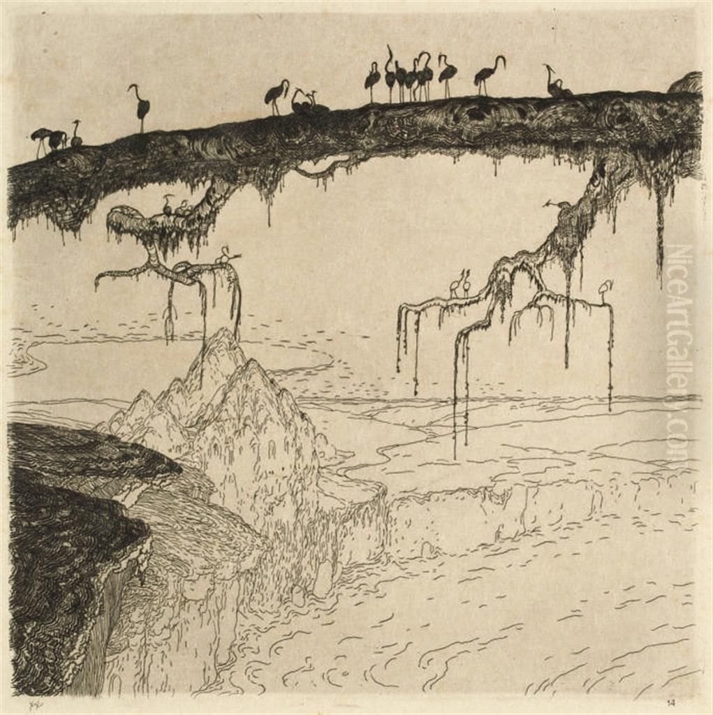 Schaffende Krafte, Itzehoe Holstein Oil Painting by Wenzel Hablik