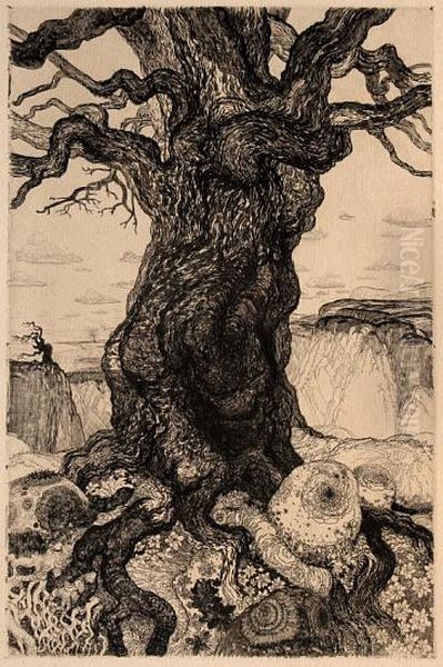 Knorriger Baum Oil Painting by Wenzel Hablik