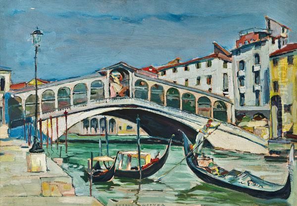 Rialto-brucke Oil Painting by Rudolf Hafner