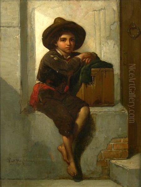 A Neapolitanurchin Oil Painting by Paul Hagelstein