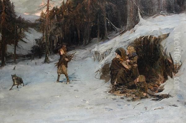 An Unwelcome Visitor Oil Painting by Edward Matthew Hale