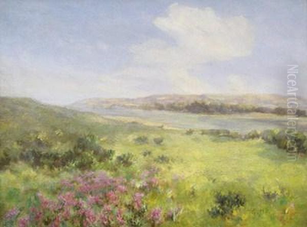 Summer View Over An Estuary Oil Painting by Frederick Hall