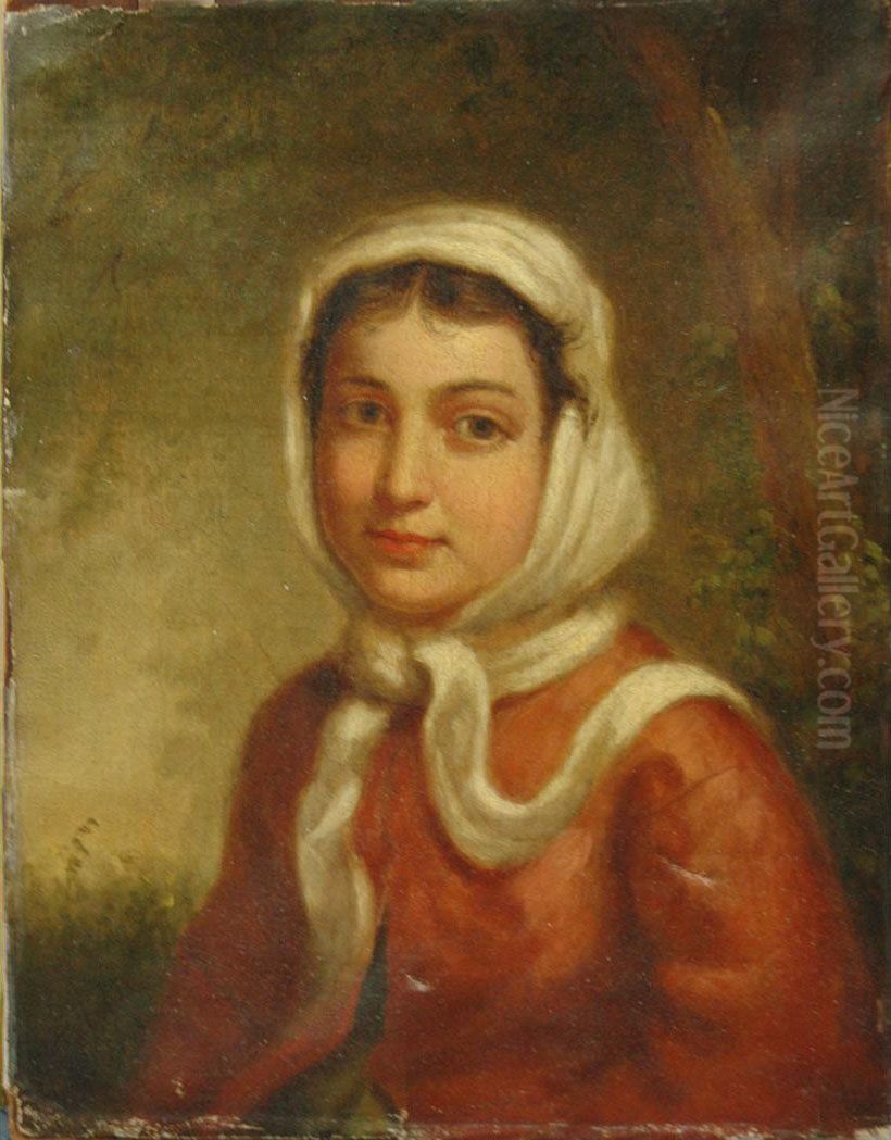 Young Woman With Aheadscarf Oil Painting by George Henry Hall