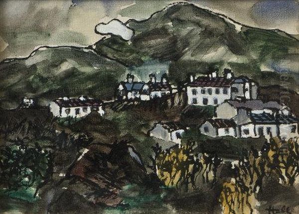 Achill Village Oil Painting by Kenneth Hall