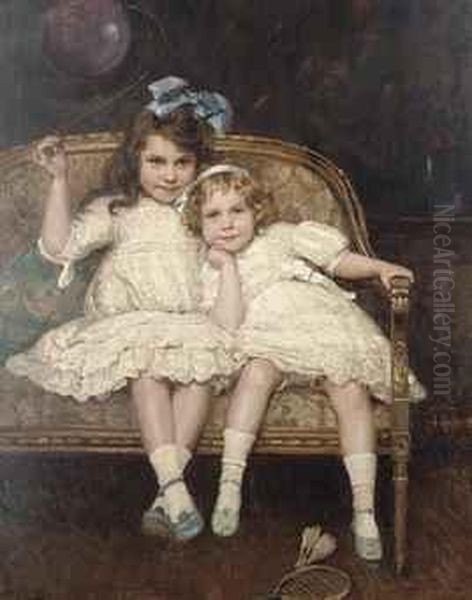 Roselie And Leslie Lever-tilletson Oil Painting by Maud Hall-Neale