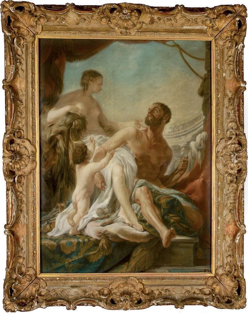 Hercule Et Omphale Oil Painting by Noel Halle