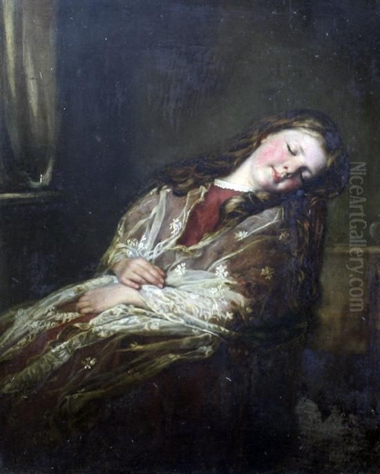 The Pretty Dreamer Oil Painting by Samuel Baruch Ludwig Halle