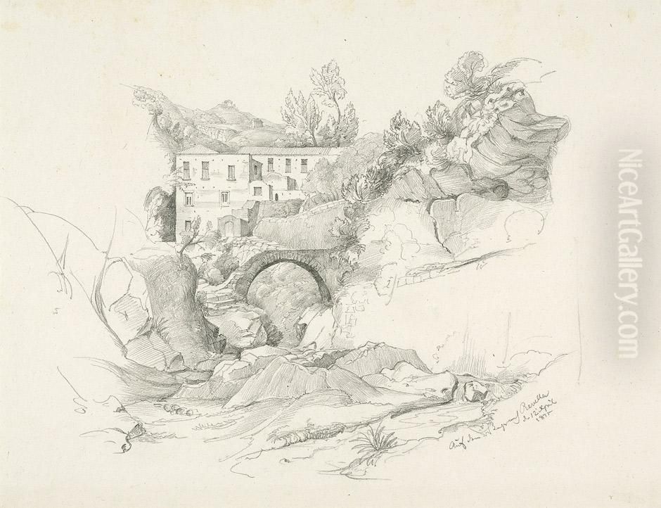 Auf Dem Wege Nach Ravello Oil Painting by Anton Hallmann