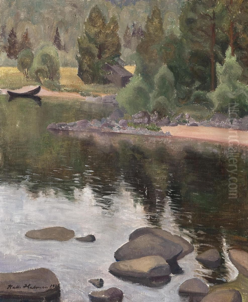 Reflections In Shallow Water Oil Painting by Kalle Halonen