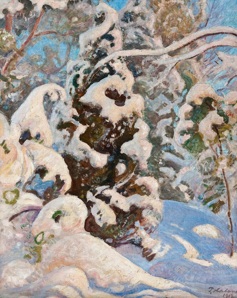 Winter Landscape Oil Painting by Pekka Halonen