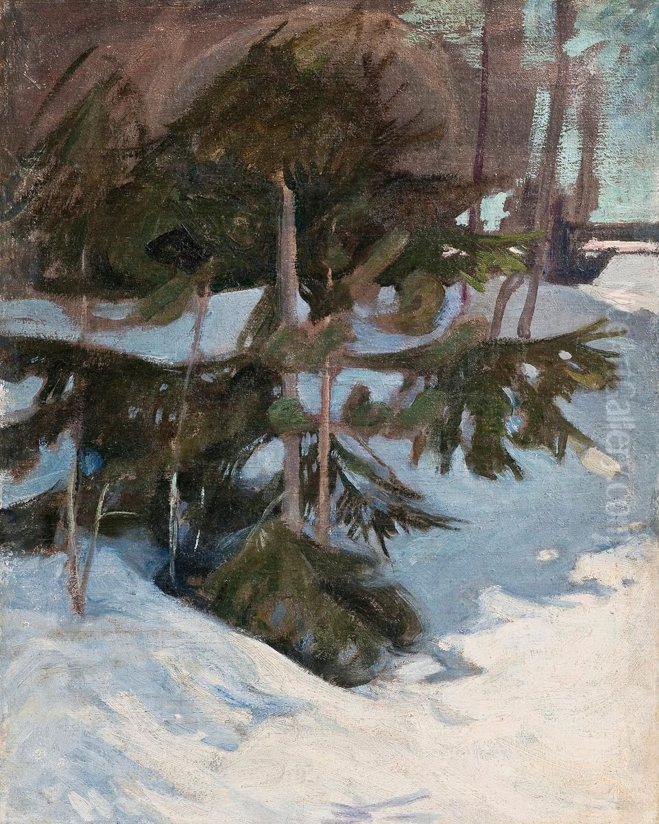 Snowdrifts Oil Painting by Pekka Halonen