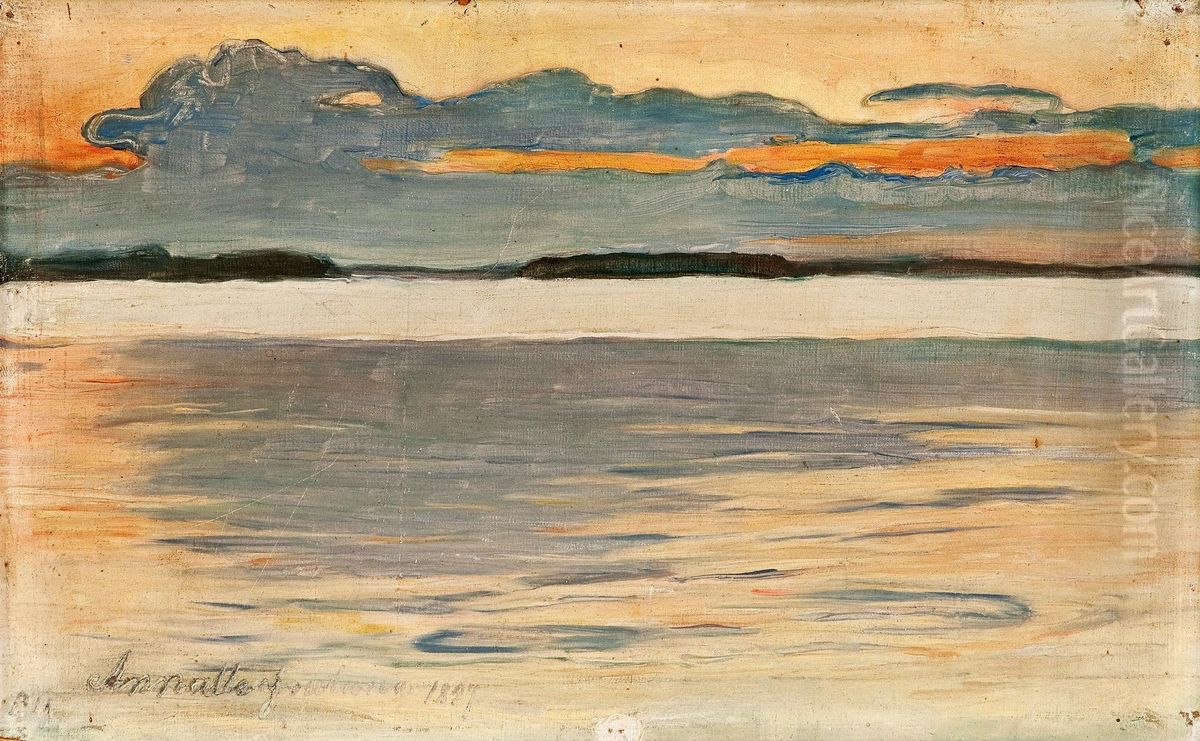 Dusk Oil Painting by Pekka Halonen