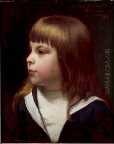 Portrait D'enfant Oil Painting by Edouard Jean Conrad Hamman