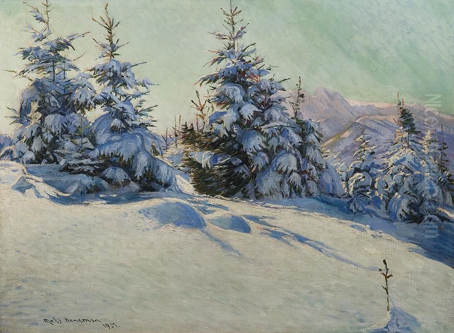Winter In Tatras Oil Painting by Max Haneman