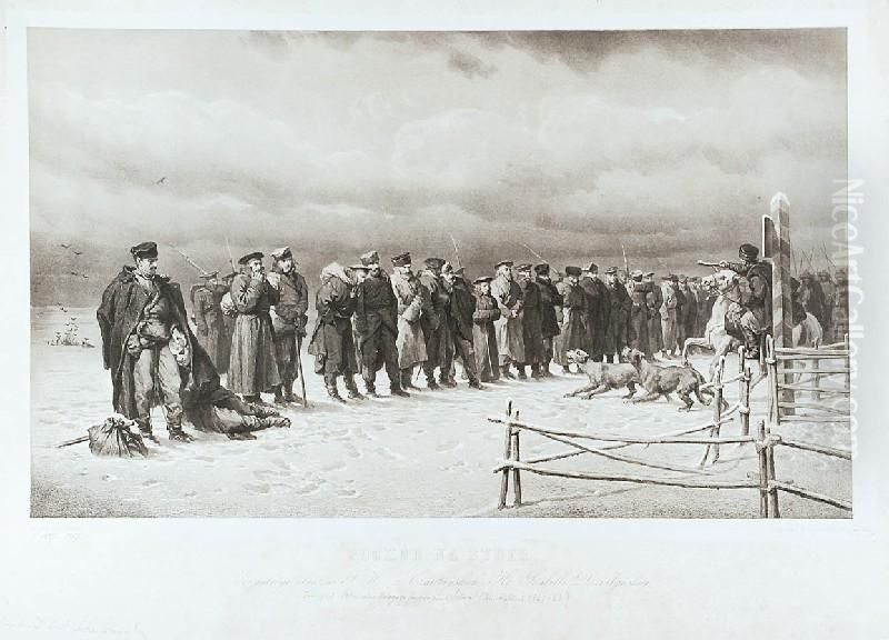 Pochod Na Sybir Oil Painting by Hanfstaengl, Franz